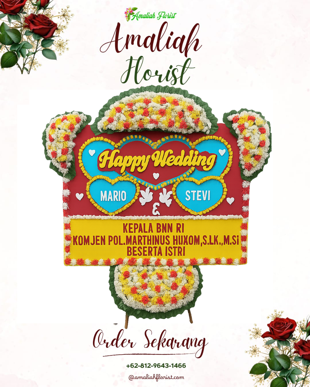 Papan Bunga Pernikahan Sooko